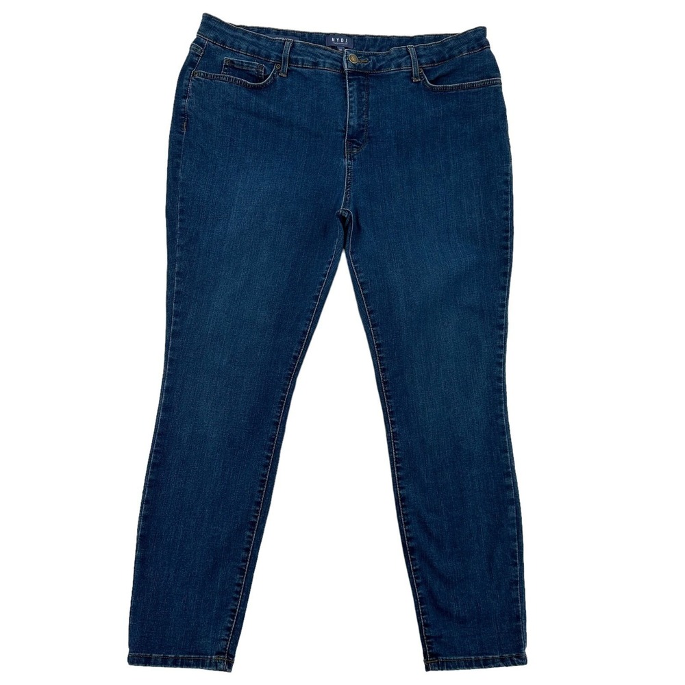 NYDJ Womens Size 14 Skinny Jeans Blue Lift Tuck Technology High Rise Denim Comfy